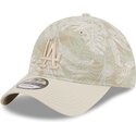 casquette-courbee-beige-ajustable-9twenty-leafy-palm-los-angeles-dodgers-mlb-new-era