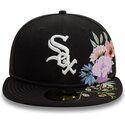 schwarze-enganliegende-59fifty-floral-flatcap-der-chicago-white-sox-mlb-von-new-era