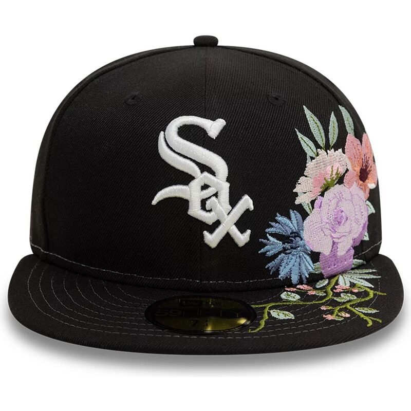 schwarze-enganliegende-59fifty-floral-flatcap-der-chicago-white-sox-mlb-von-new-era