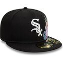 schwarze-enganliegende-59fifty-floral-flatcap-der-chicago-white-sox-mlb-von-new-era