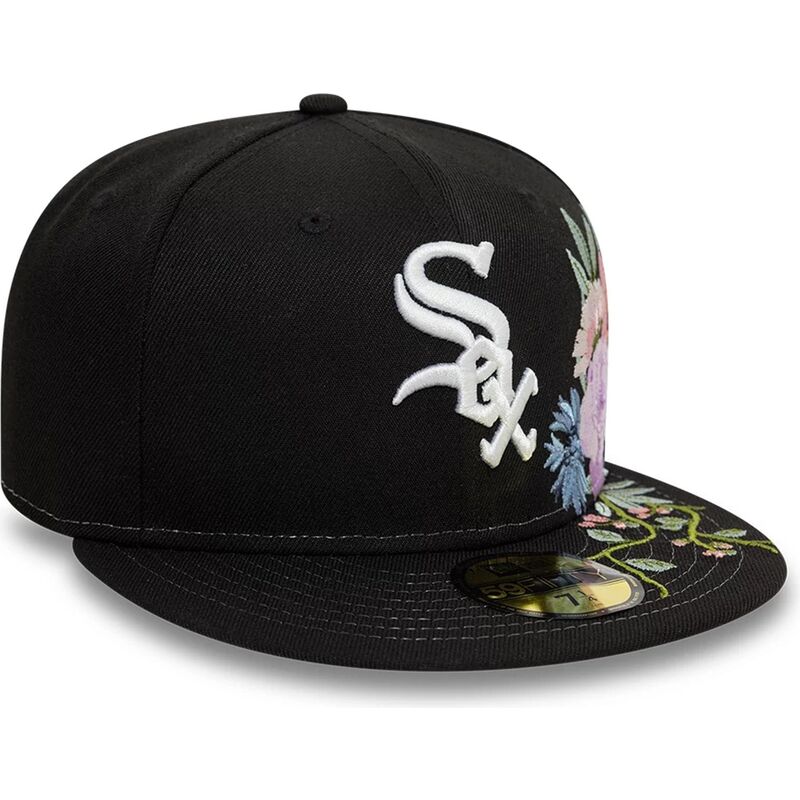 schwarze-enganliegende-59fifty-floral-flatcap-der-chicago-white-sox-mlb-von-new-era
