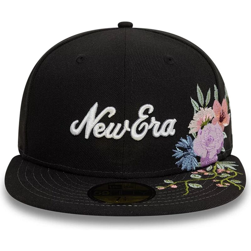 casquette-plate-noire-ajustee-59fifty-floral-emb-new-era casquette-plate-noire-ajustee-59fifty-floral-emb-new-era