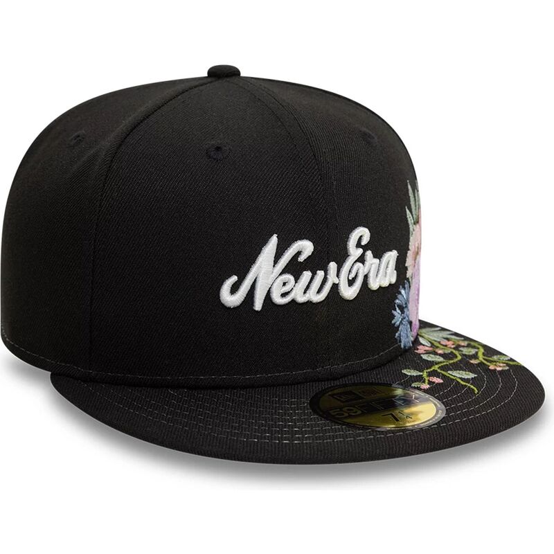 casquette-plate-noire-ajustee-59fifty-floral-emb-new-era casquette-plate-noire-ajustee-59fifty-floral-emb-new-era