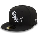 casquette-plate-noire-ajustee-59fifty-heart-icon-chicago-white-sox-mlb-new-era