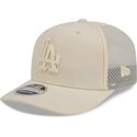 beige-trucker-cap-9seventy-stretch-snap-color-pack-der-los-angeles-dodgers-mlb-von-new-era