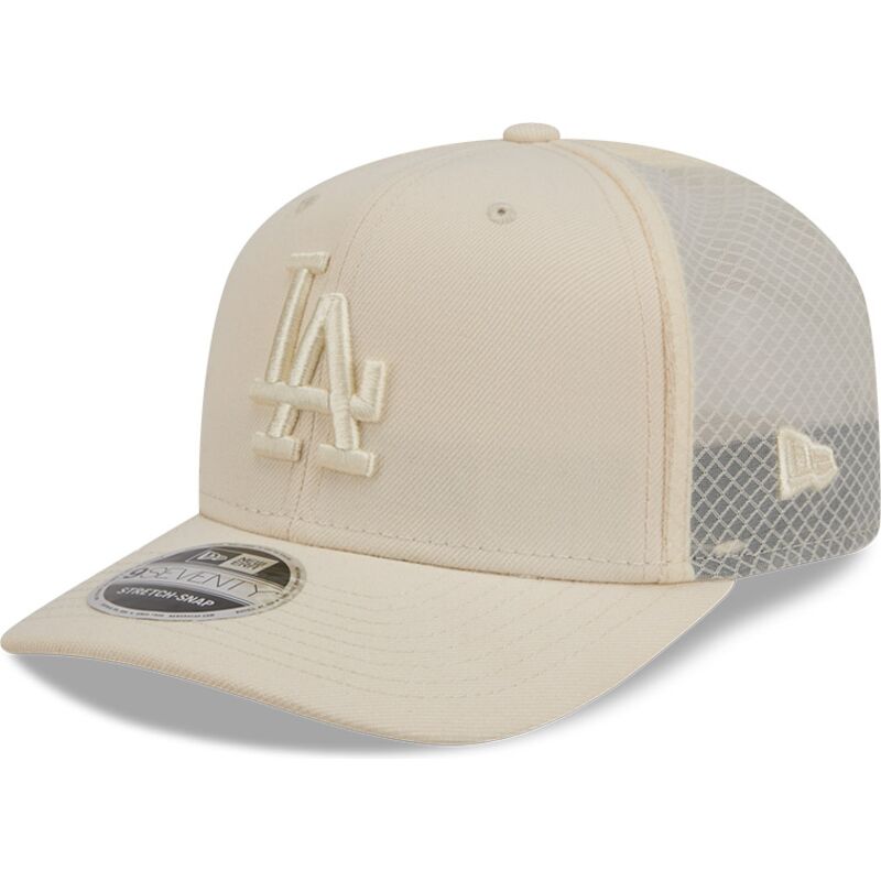 beige-trucker-cap-9seventy-stretch-snap-color-pack-der-los-angeles-dodgers-mlb-von-new-era