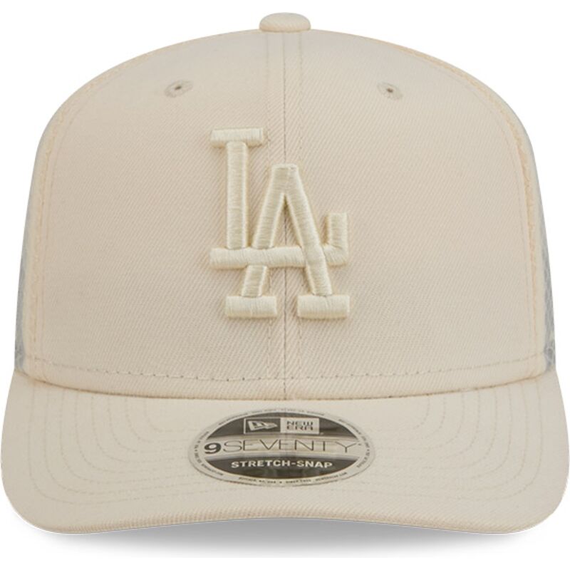 beige-trucker-cap-9seventy-stretch-snap-color-pack-der-los-angeles-dodgers-mlb-von-new-era