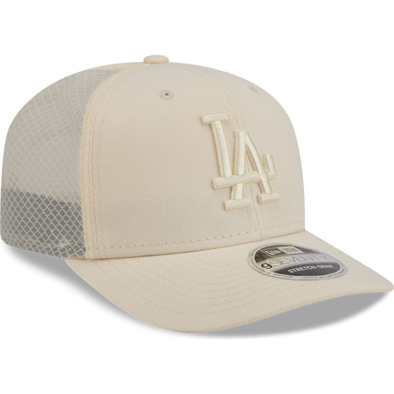 beige-trucker-cap-9seventy-stretch-snap-color-pack-der-los-angeles-dodgers-mlb-von-new-era