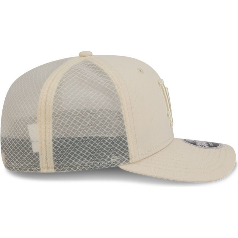 beige-trucker-cap-9seventy-stretch-snap-color-pack-der-los-angeles-dodgers-mlb-von-new-era