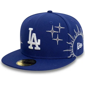 Mützen flach blau angepasst 59FIFTY Zodiac der Los Angeles Dodgers MLB von New Era