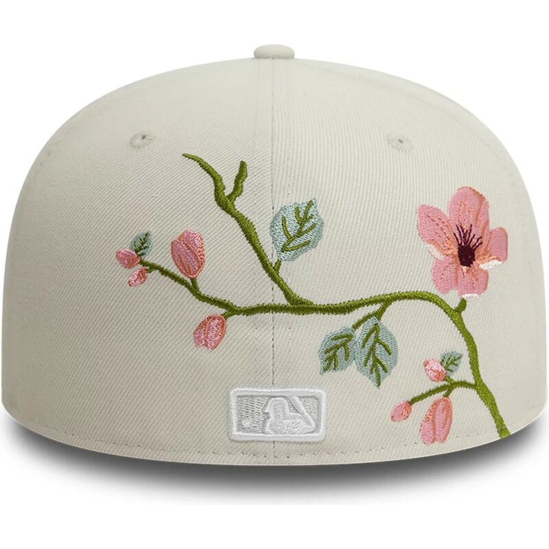 beige-angepasste-59fifty-floral-flatcap-der-new-york-yankees-mlb-von-new-era