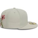 beige-angepasste-59fifty-floral-flatcap-der-new-york-yankees-mlb-von-new-era