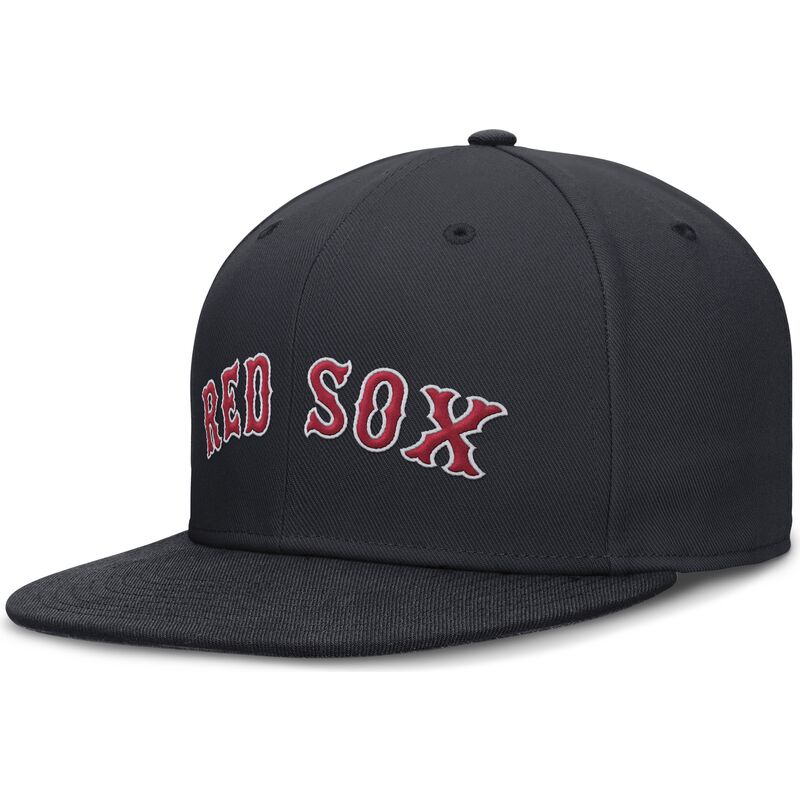 casquette-plate-bleue-marine-ajustee-dri-fit-true-structured-round-bill-boston-red-sox-mlb-nike