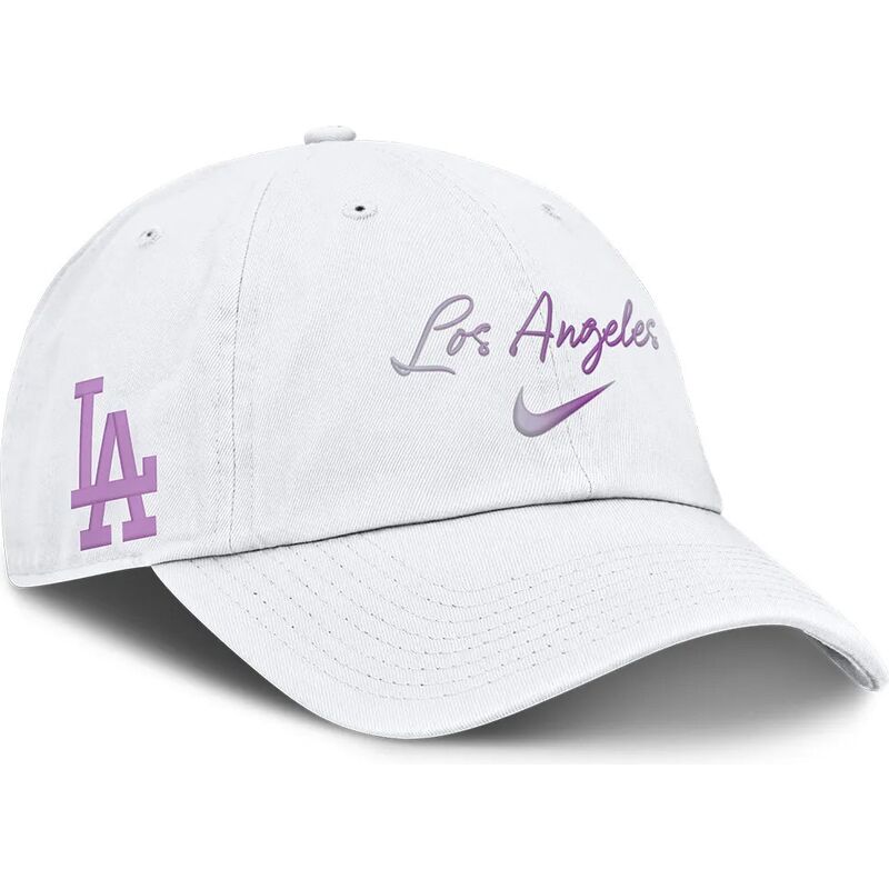casquette-courbee-blanche-ajustable-mothers-day-club-unstructured-organic-cotton-los-angeles-dodgers-mlb-nike