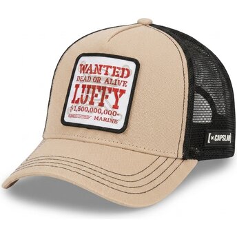 Mützen gebogen beige snapback OP7 DOA1B Monkey D. Ruffy One Piece von Capslab