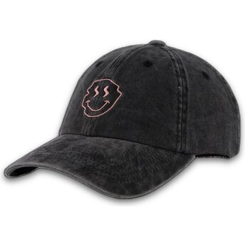 Mützen gebogen schwarz verstellbares band Smiley Washed von Pica Pica