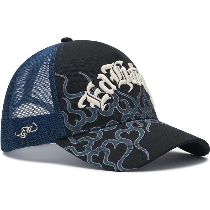 casquette-trucker-noire-flaming-ed-hardy