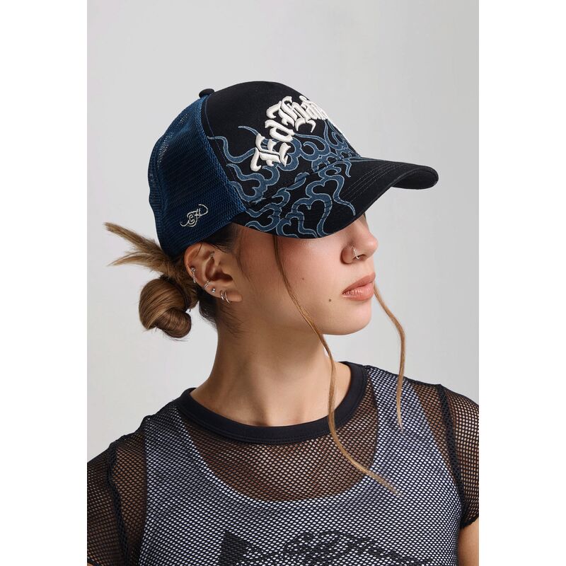 casquette-trucker-noire-flaming-ed-hardy
