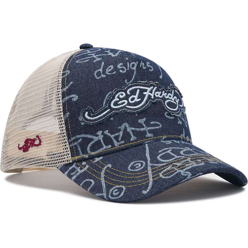 mutzen-gebogen-marineblau-snapback-don-denim-von-ed-hardy