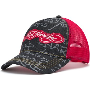 Mützen gebogen schwarz snapback Don Denim von Ed Hardy