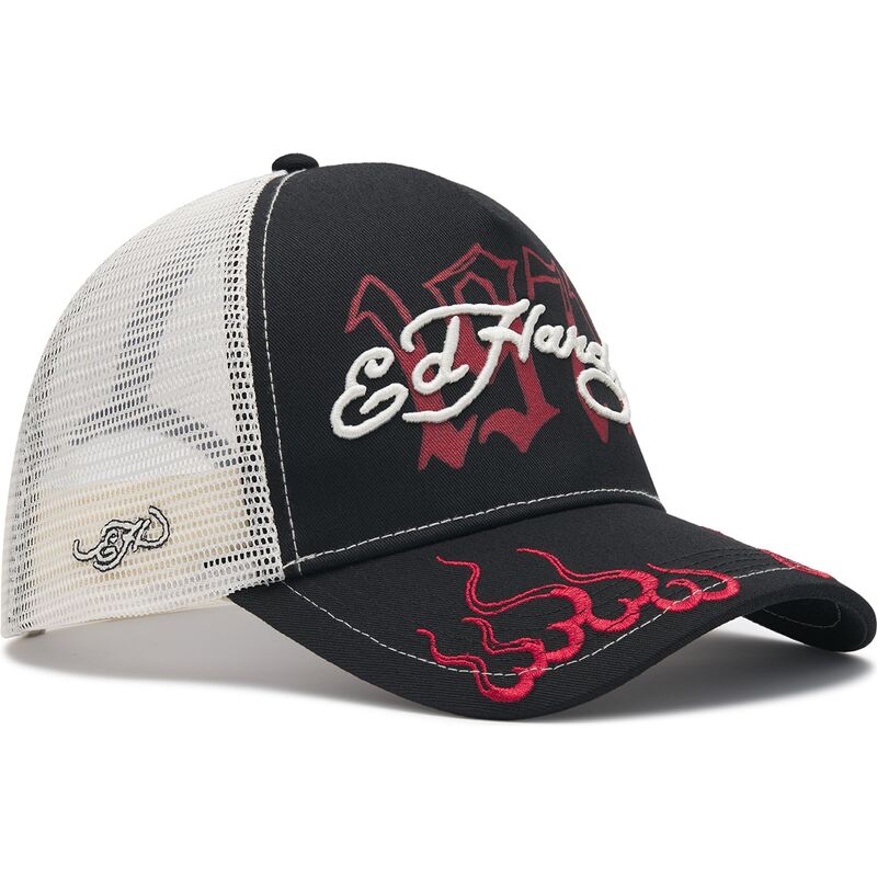 casquette-trucker-noire-beige-et-rouge-1971-ed-hardy