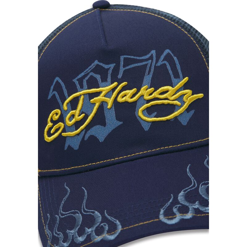 casquette-trucker-bleue-marine-et-jaune-1971-ed-hardy