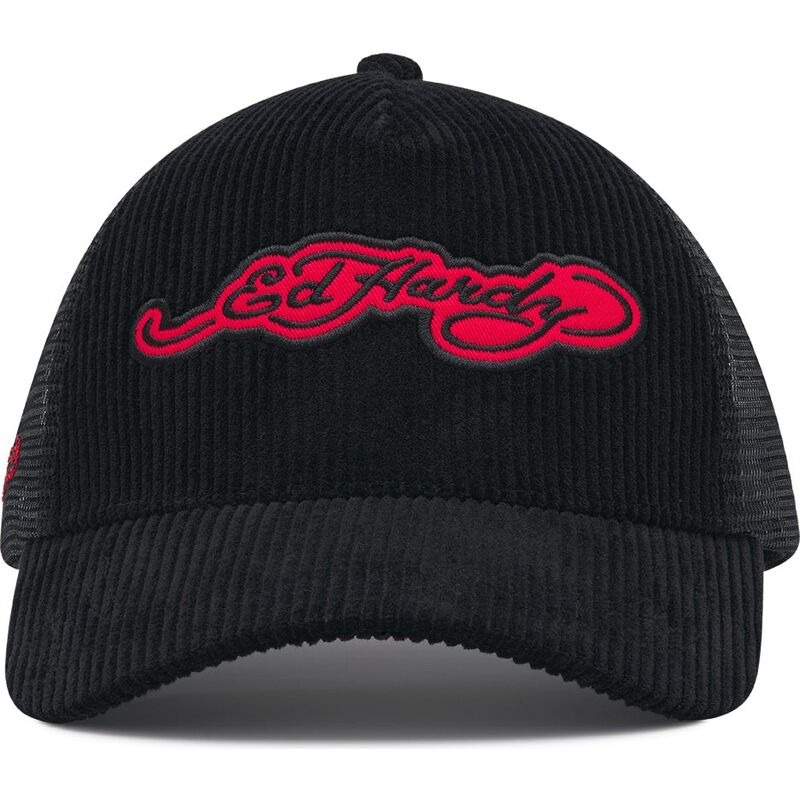 casquette-trucker-noire-embroidery-applique-cord-ed-hardy