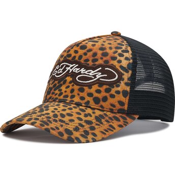 Casquette trucker léopard Lionpard Print Ed Hardy