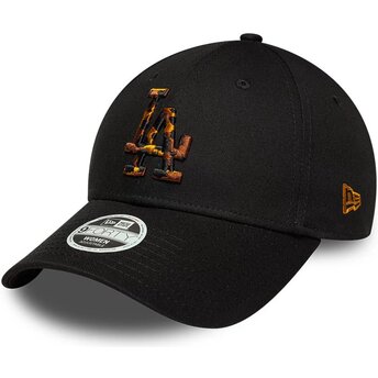 Casquette courbée noire ajustable pour femme 9FORTY Tort Infill Los Angeles Dodgers MLB New Era