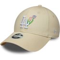 mutzen-gebogen-beige-verstellbares-band-9forty-flower-icon-der-los-angeles-dodgers-mlb-von-new-era