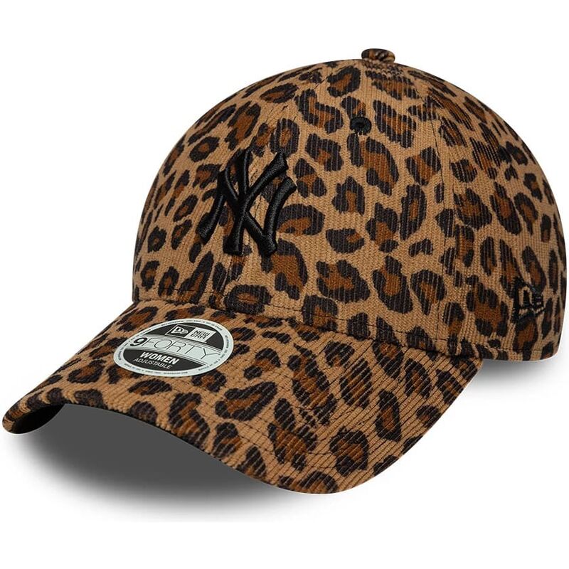 mutzen-gebogen-leopard-verstellbares-band-9forty-leopard-cord-der-new-york-yankees-mlb-von-new-era