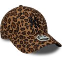 casquette-courbee-leopard-ajustable-pour-femme-avec-logo-noir-9forty-lionpard-cord-new-york-yankees-mlb-new-era