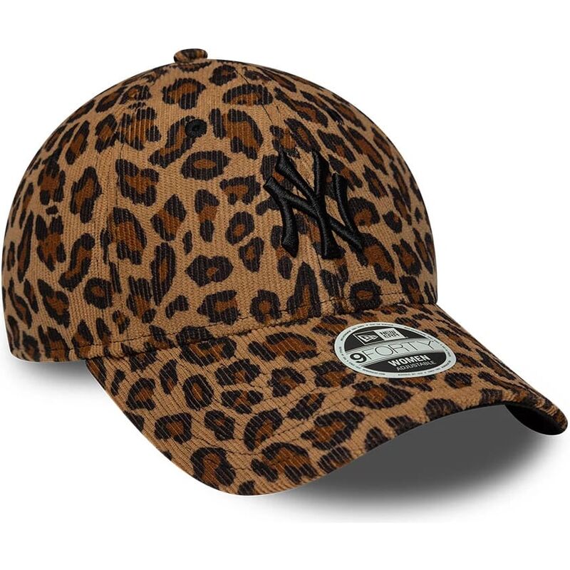 mutzen-gebogen-leopard-verstellbares-band-9forty-leopard-cord-der-new-york-yankees-mlb-von-new-era