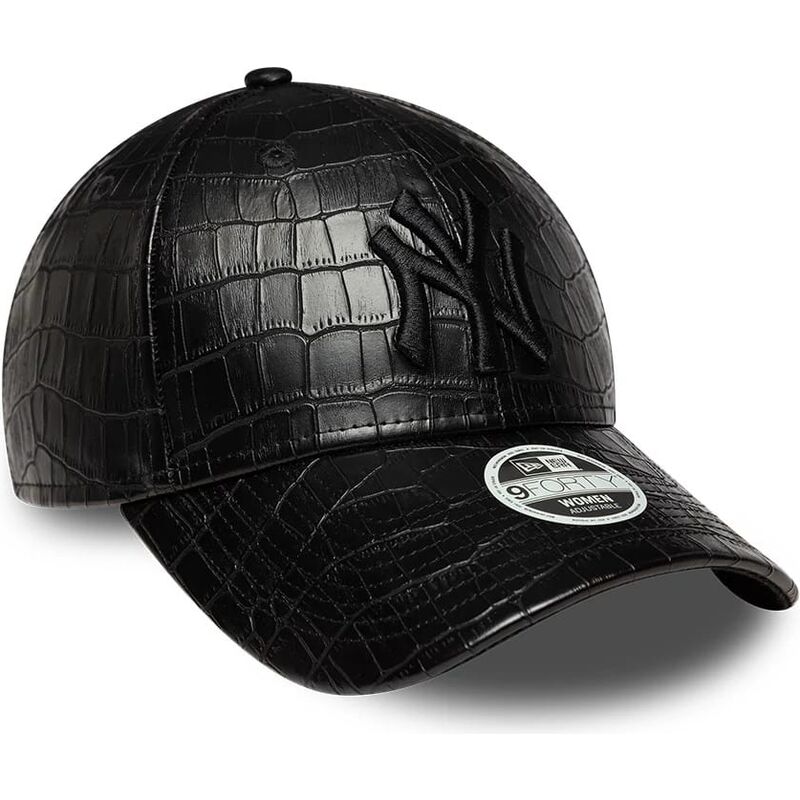 casquette-courbee-noire-ajustable-pour-femme-avec-logo-noir-9forty-pu-pattern-new-york-yankees-mlb-new-era casquette-courbee-noire-ajustable-pour-femme-avec-logo-noir-9forty-pu-pattern-new-york-yankees-mlb-new-era