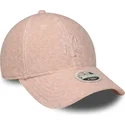 mutzen-gebogen-rosa-snapback-rosa-9forty-m-crown-winter-borg-der-new-york-yankees-mlb-von-new-era