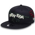 mutzen-flach-marineblau-snapback-fur-kinder-9fifty-dino-von-new-era