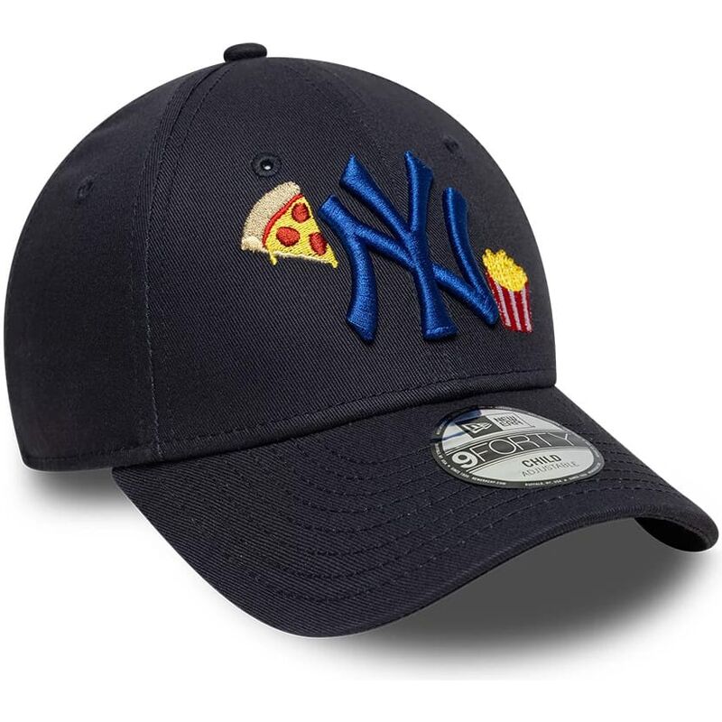casquette-courbee-bleue-marine-ajustable-pour-enfant-avec-logo-bleu-marine-9forty-food-icon-new-york-yankees-mlb-new-era
