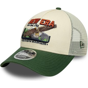 Casquette trucker verte et beige 9FORTY M-Crown A Frame Graphic New Era
