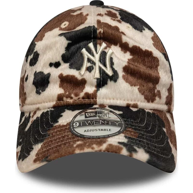 mutzen-gebogen-braun-verstellbares-band-9twenty-animal-print-der-new-york-yankees-mlb-von-new-era