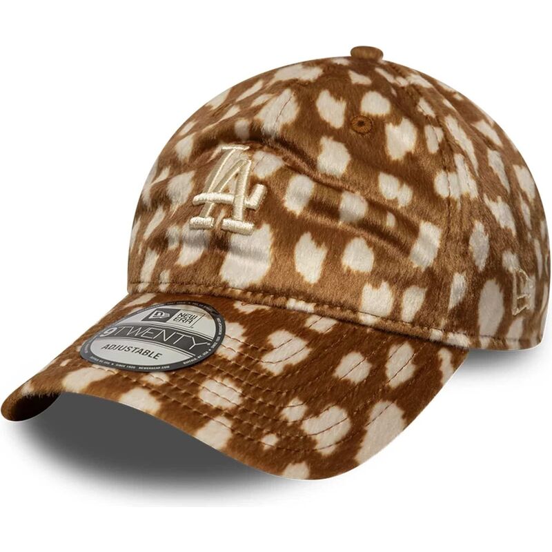 casquette-courbee-marron-ajustable-9twenty-animal-print-los-angeles-dodgers-mlb-new-era
