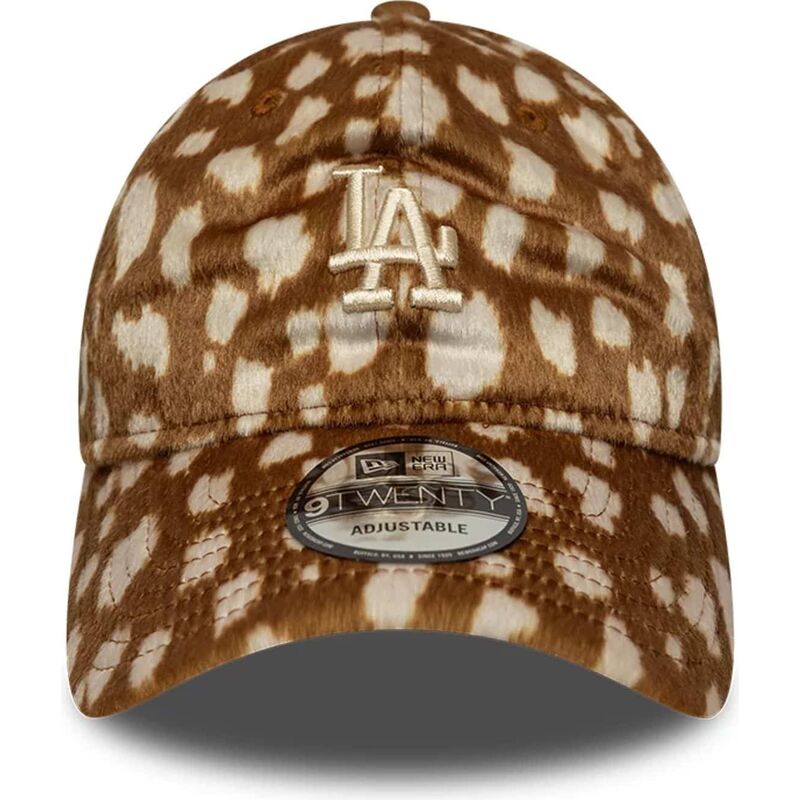 casquette-courbee-marron-ajustable-9twenty-animal-print-los-angeles-dodgers-mlb-new-era
