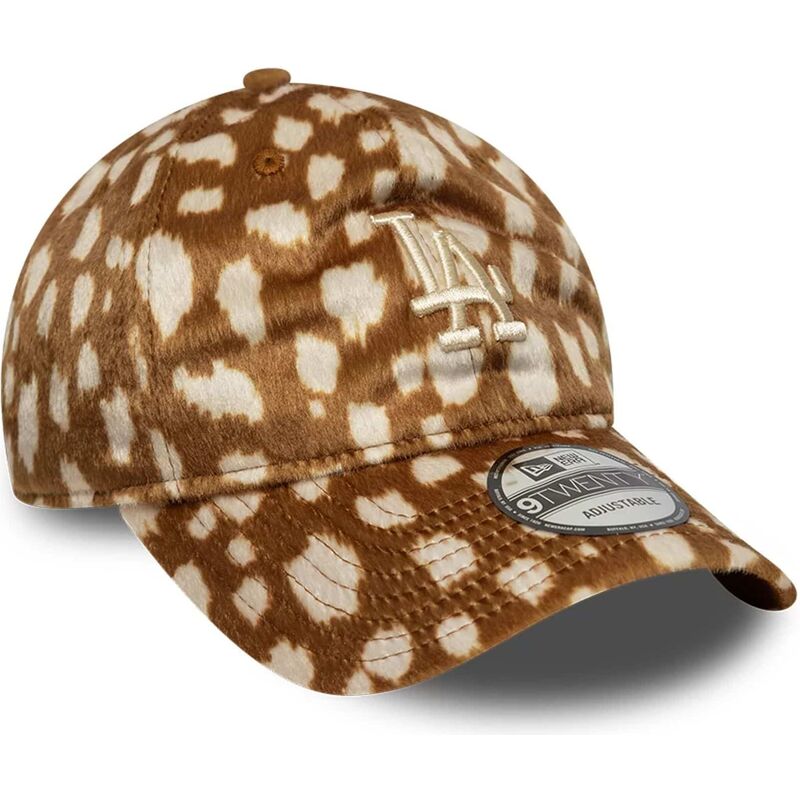 casquette-courbee-marron-ajustable-9twenty-animal-print-los-angeles-dodgers-mlb-new-era