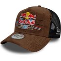 casquette-trucker-marron-et-noire-a-frame-distressed-cord-red-bull-racing-formula-1-new-era