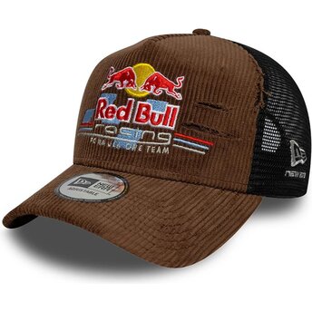 Casquette trucker marron et noire A Frame Distressed Cord...