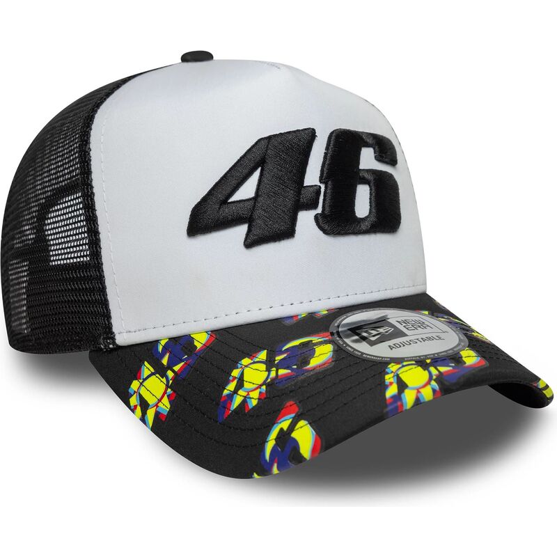 casquette-trucker-noire-et-blanche-e-frame-print-visor-valentino-rossi-vr46-motogp-new-era