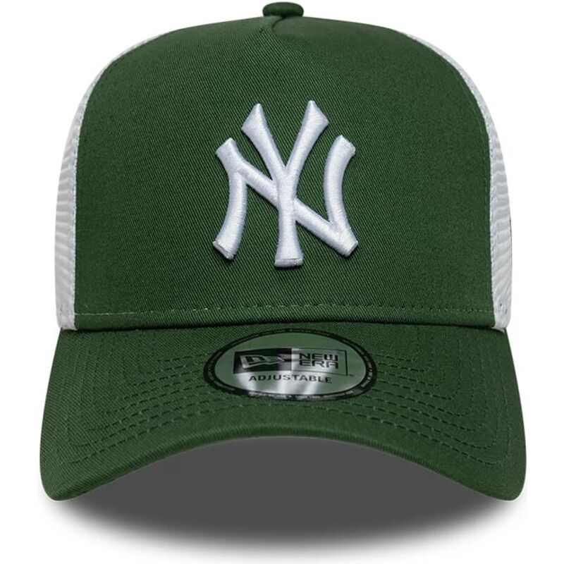 mutzen-gebogen-grun-snapback-a-frame-league-essential-der-new-york-yankees-mlb-von-new-era