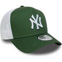 casquette-trucker-verte-et-blanche-a-frame-league-essential-new-york-yankees-mlb-new-era