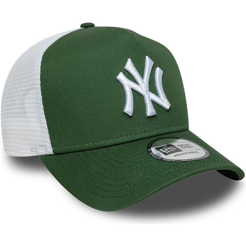 mutzen-gebogen-grun-snapback-a-frame-league-essential-der-new-york-yankees-mlb-von-new-era
