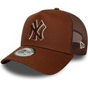 mutzen-gebogen-braun-snapback-e-frame-outline-der-new-york-yankees-mlb-von-new-era