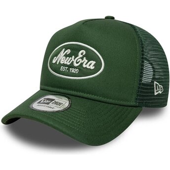 Mützen gebogen grün snapback A Frame Oval Patch Foam von New Era